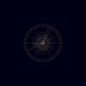 Antique gold natal chart wheel on midnight navy — free birth chart reading