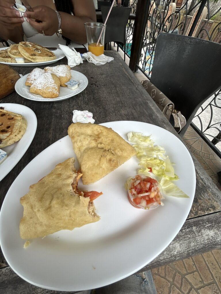 Breakfast plate at a restaurant in San Pedro, Belize