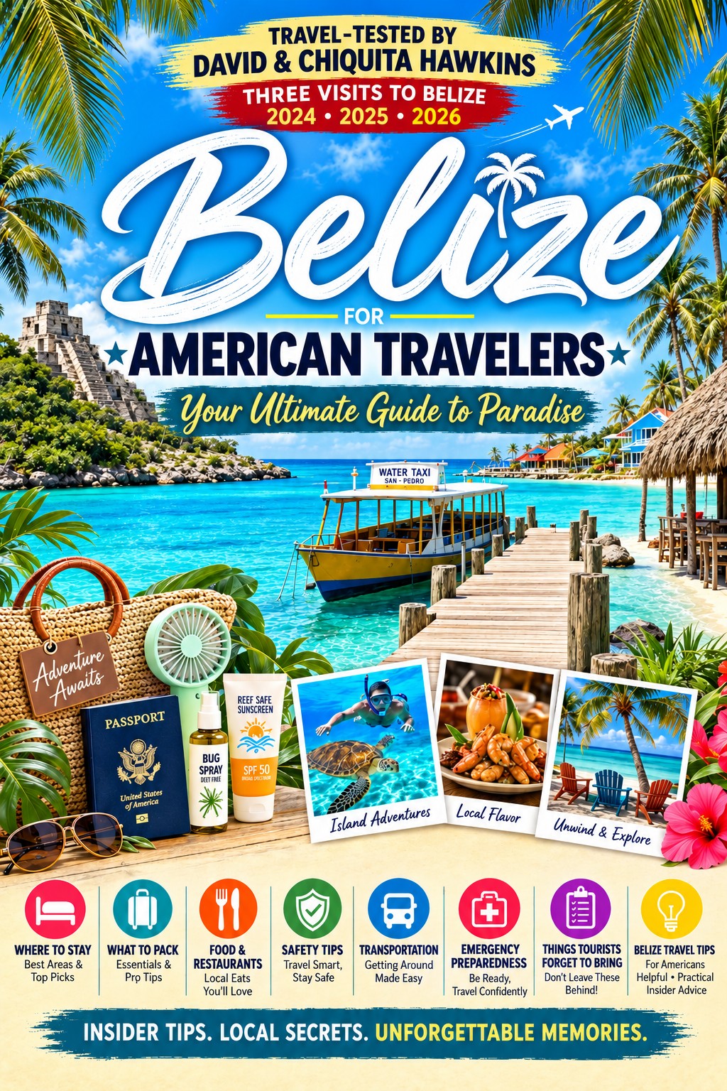 Belize for American Travelers, Your Ultimate Guide to Paradise, by David and Chiquita Hawkins