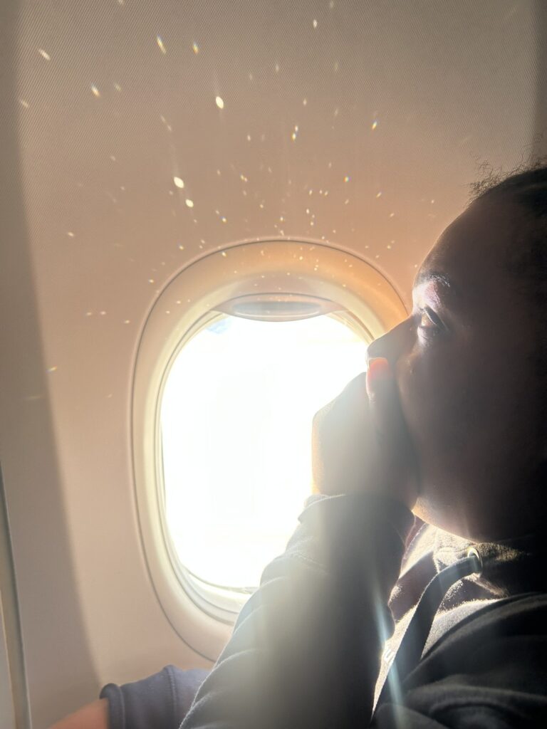 Looking out the airplane window flying home from Belize